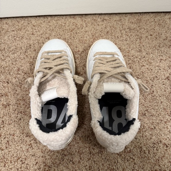 P448 White Sneakers with Sherpa - Picture 3 of 8